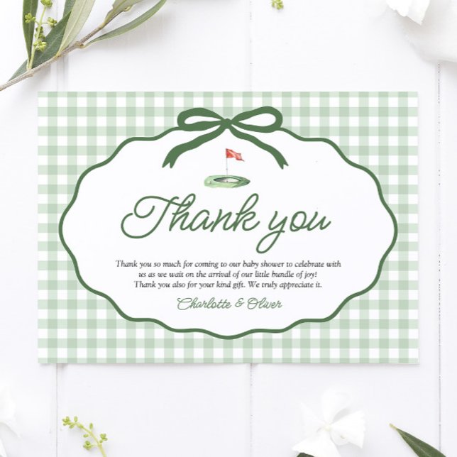 Sage Green Golf Välkommen till klubben Tacksamhets Inbjudningar (Sage Green Golf New to the Club Thank you card)
