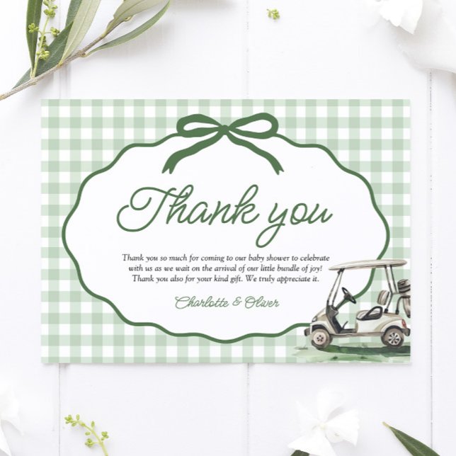 Sage Green Golf Välkommen till klubben Tacksamhets Inbjudningar (Sage Green Golf New to the Club Thank you card)
