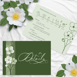 Sage Green Hand Drawn Floral Botanical Details Tilläggskort