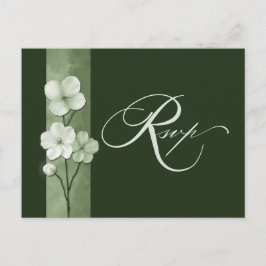 Sage Green Hand Drawn Floral Botanical RSVP Vykort