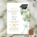 Sage Green Hydrangea Balloon Graduation Party Invi Inbjudningar<br><div class="desc">Sage Green Hydrangea Balloon Graduation Party Invitation,  Sage Coquette Graduation Party Announcement,  Editable Graduation Party</div>