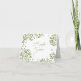 Sage Green Hydrangea Thank You Card Tack Kort