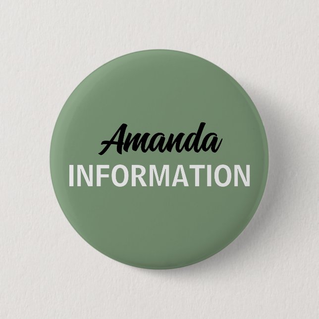 Sage Green Informationsvolontär  Knapp (Framsida)