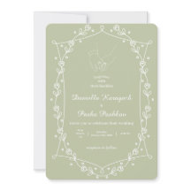 Sage Green Klassisk Minimal Floral