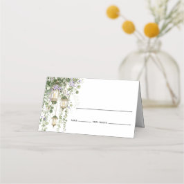 Sage Green Lantern Garden Themed Place Card Placeringskort
