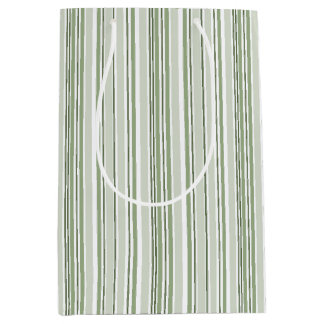 Sage Green (Light, Medium, Dark) and White Stripes