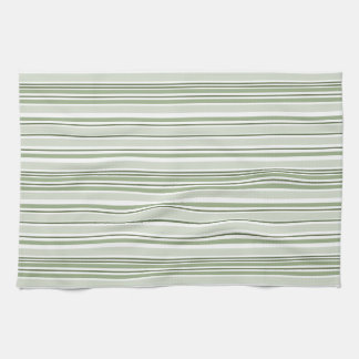 Sage Green (Light, Medium, Dark) and White Stripes Kökshandduk