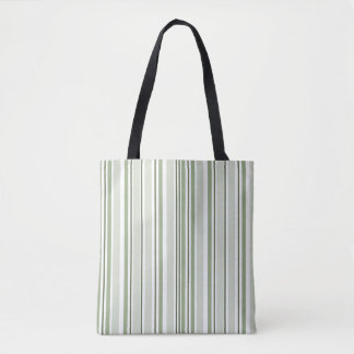 Sage Green (Light, Medium, Dark) and White Stripes Tygkasse