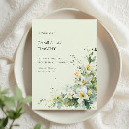 Sage Green Lily of the Valley Floral Wedding Inbjudningar
