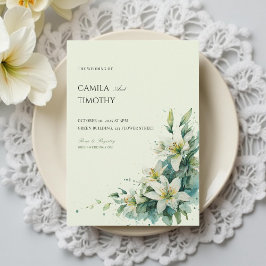 Sage Green Lily of the Valley Floral Wedding Inbjudningar