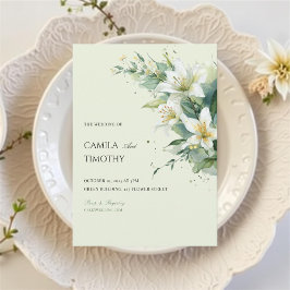 Sage Green Lily of the Valley Floral Wedding Inbjudningar