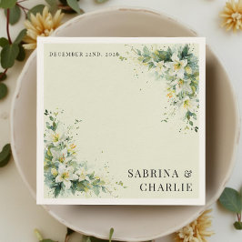 Sage Green Lily Valley Elegant Floral Wedding Pappersservett