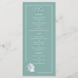 Sage Green Line Art Rose Dinner Dishes Wedding Meny