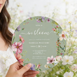 Sage Green Love in Bloom Floral Bridal Shower Inbjudningar