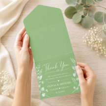 Sage Green Lyx Bröllopsinbjudan