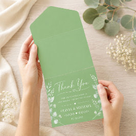 Sage Green Lyx Bröllopsinbjudan
