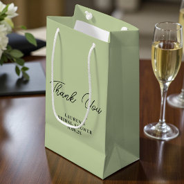 Sage Green Minimalist Bridal Shower Thank You
