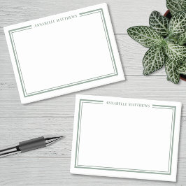 Sage Green Minimalist Monogram Post-it Block