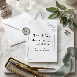 Sage Green Minimalistisk Bröllop Tack Kort
