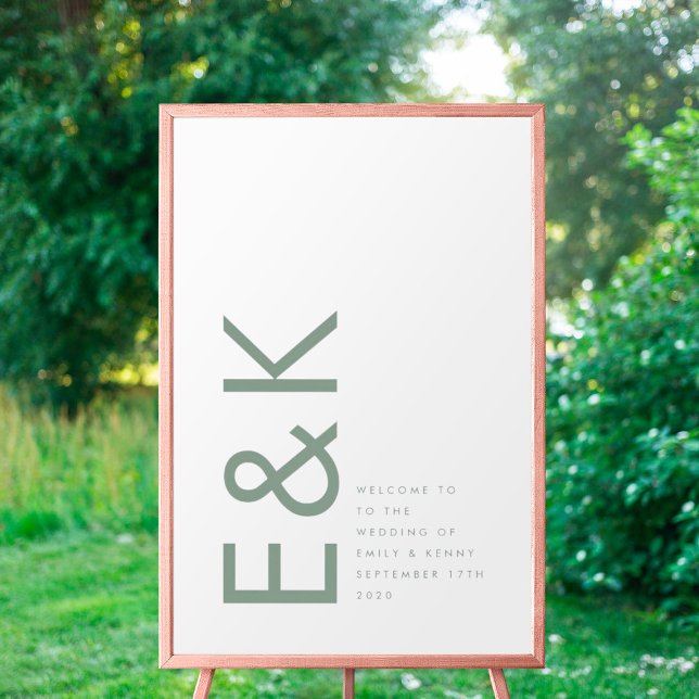 Sage Green Modern Bold Big Monogram Simple Poster (Skapare uppladdad)