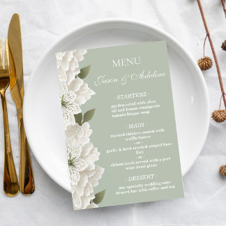 Sage Green Modern  Luxury Elegant Wedding Meny
