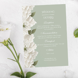 Sage Green Modern Luxury Floral Wedding Tilläggskort