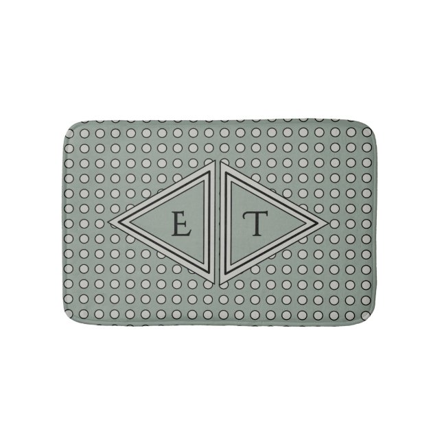 Sage Green Modern Monogram Decor Badrumsmatta (Framsidan)