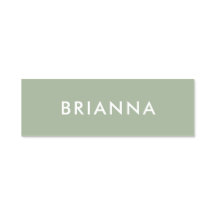 Sage Green Modern Script Custom Employee ID