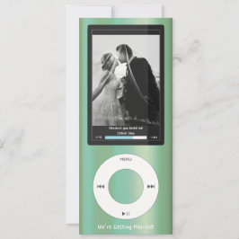 Sage Green MP3 Musikspelare Bröllop Inbjudningar