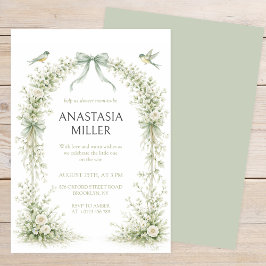 Sage Green Nesting Party Baby Shower Inbjudningar