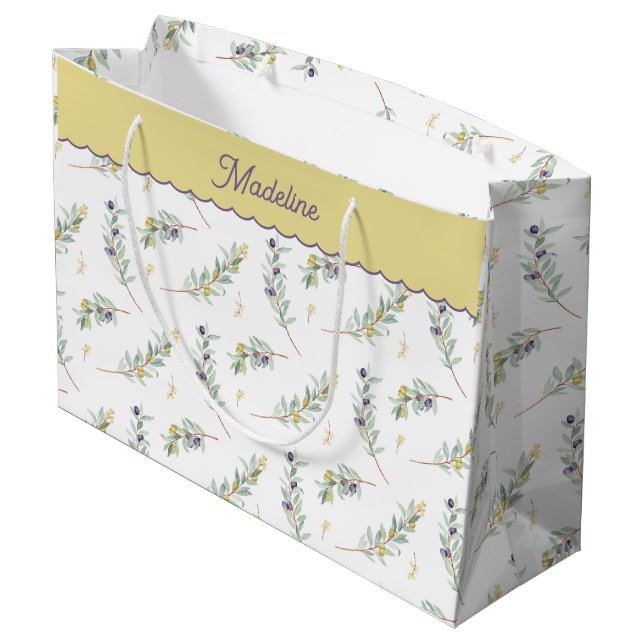 Sage Green Olive Branch Monogram Name (Baksidan Vinklad)