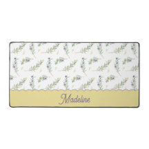 Sage Green Olive Branch Pattern Monogram Name
