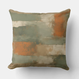Sage Green Olive Orange Beige Abstract Kudde