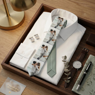 Sage Green | Personlig familjefotokollage halsduk Slips