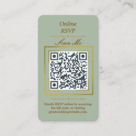 Sage Green | Photo Online RSVP QR Code Wedding Tilläggskort