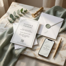 Sage Green Quiet Luxury QR-kod Bröllop