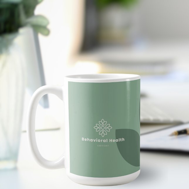 Sage Green Rådgivare Beteendehälsa Logotyp Kaffemugg (Skapare uppladdad)