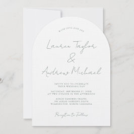 Sage Green Romantic Modern Arch Wedding Invitation Inbjudningar