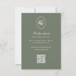 Sage Green Ros Bröllopsdetaljer OSA Kort