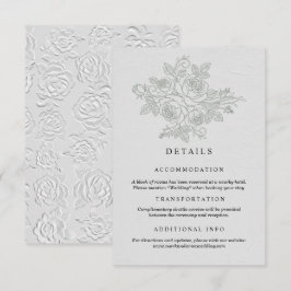 Sage Green Rose Wedding Details Card Tilläggskort