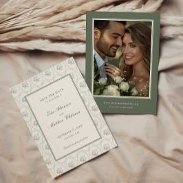 Sage Green Rose Wedding Spara Datumet