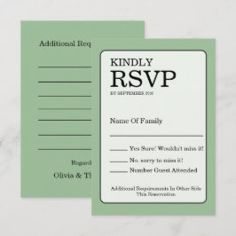Sage Green RSVP Card OSA Kort