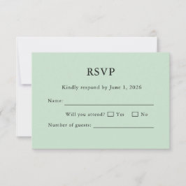 Sage Green RSVP-kort Minimalt Redigerbart Elegant OSA Kort