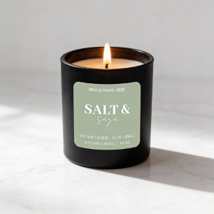Sage Green Salt & Saga Anpassad Ljus Label Etikett
