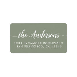Sage Green Script Family Return Address Label Adressetikett