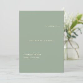 Sage Green Simple Modern Wedding Program