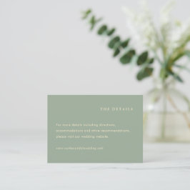 Sage Green Simple Modern Wedding Tilläggskort