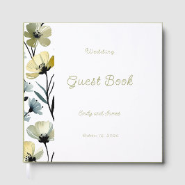 Sage Green & Soft Yellow Botanical Wedding Gästböcker