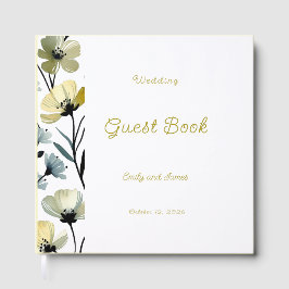 Sage Green & Soft Yellow Botanical Wedding Gästböcker