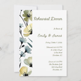 Sage Green & Soft Yellow Botanical Wedding Inbjudningar
